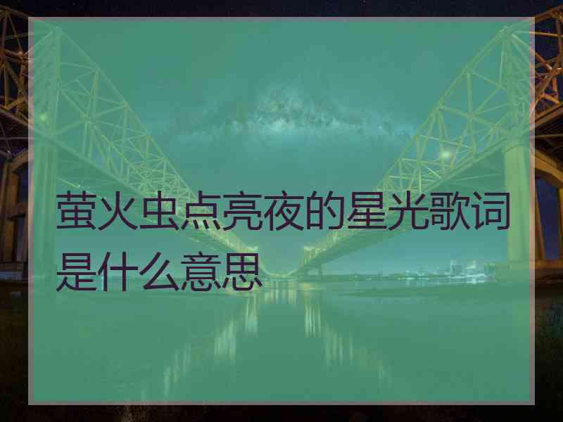 萤火虫点亮夜的星光歌词是什么意思