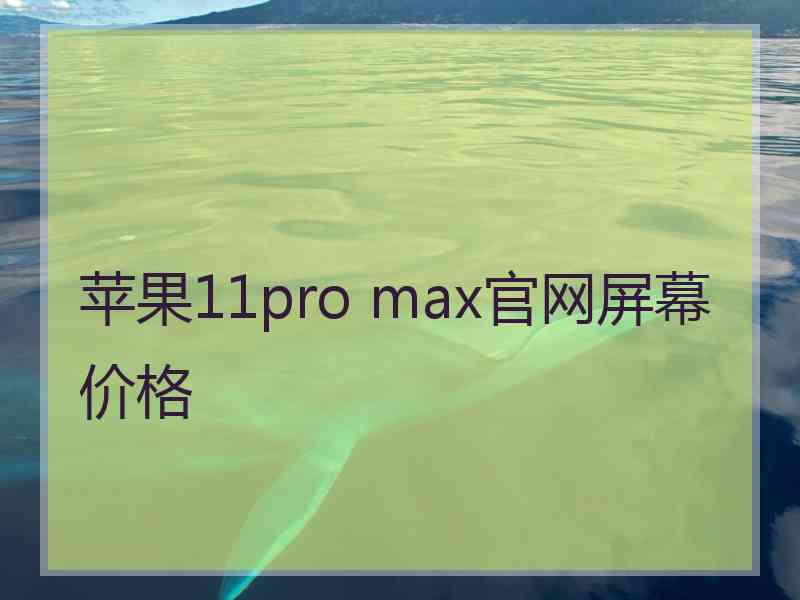 苹果11pro max官网屏幕价格