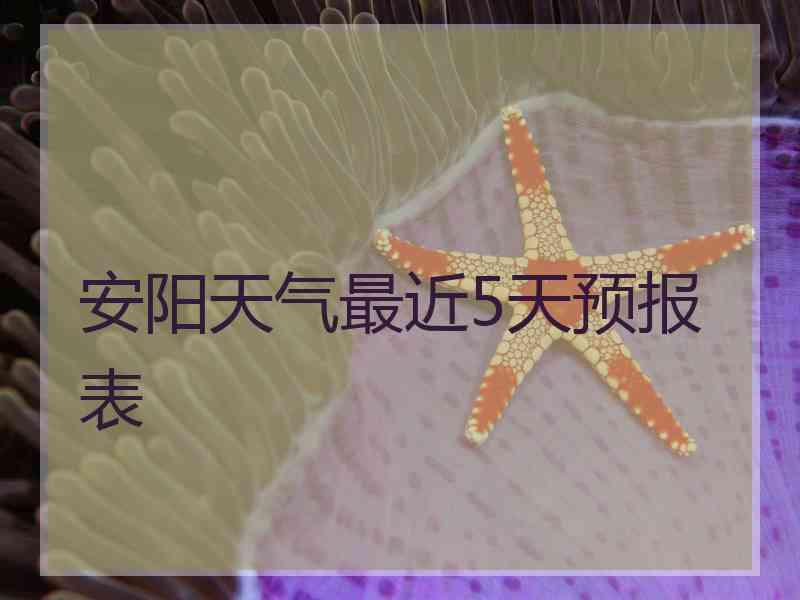 安阳天气最近5天预报表
