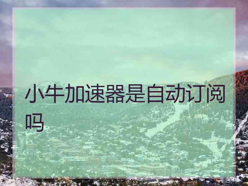 小牛加速器是自动订阅吗