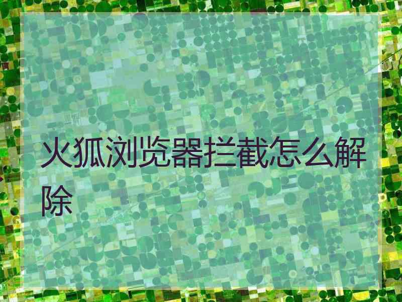火狐浏览器拦截怎么解除
