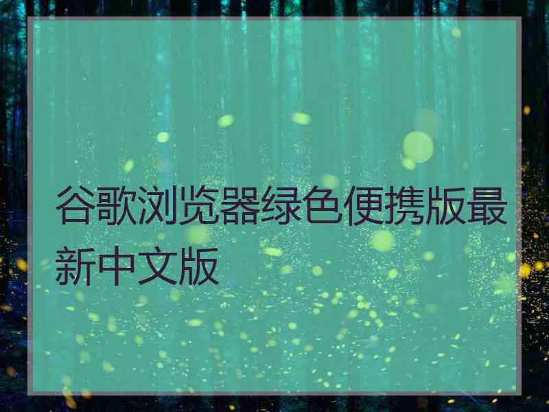 谷歌浏览器绿色便携版最新中文版