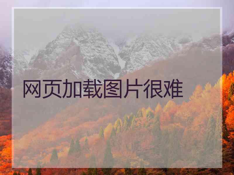 网页加载图片很难