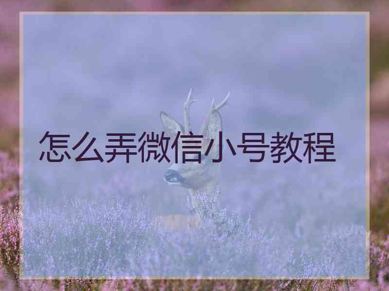 怎么弄微信小号教程