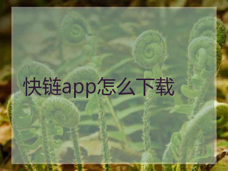 快链app怎么下载