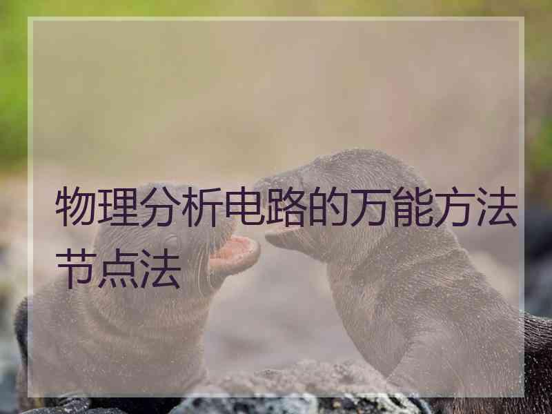 物理分析电路的万能方法节点法