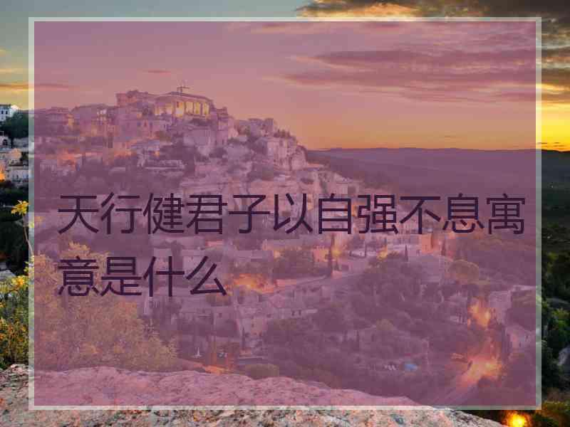 天行健君子以自强不息寓意是什么