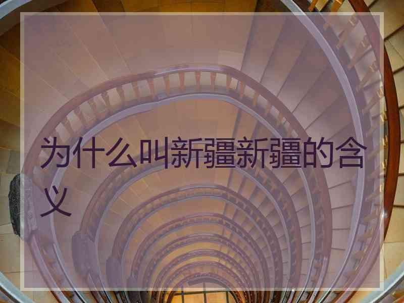 为什么叫新疆新疆的含义