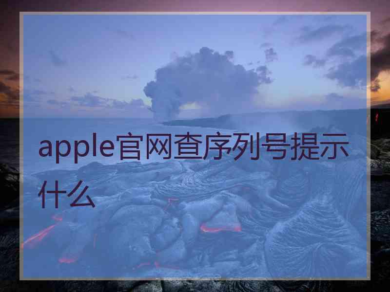 apple官网查序列号提示什么