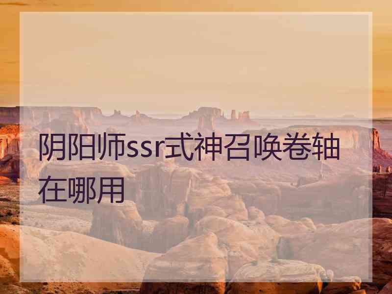 阴阳师ssr式神召唤卷轴在哪用