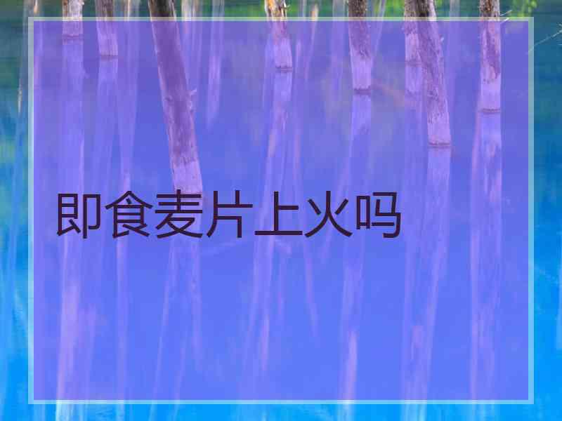 即食麦片上火吗