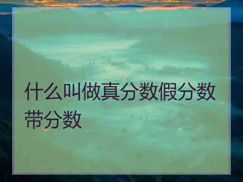 什么叫做真分数假分数带分数
