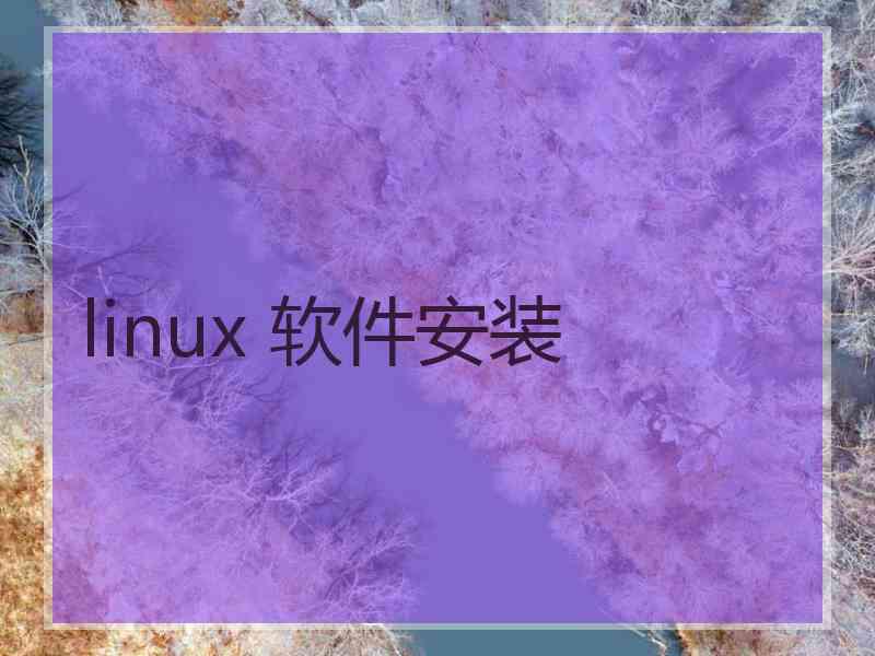 linux 软件安装