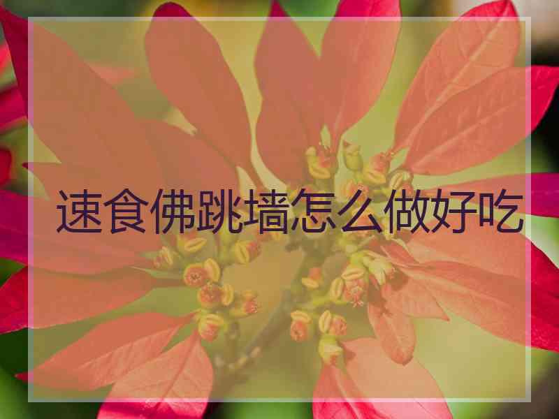 速食佛跳墙怎么做好吃