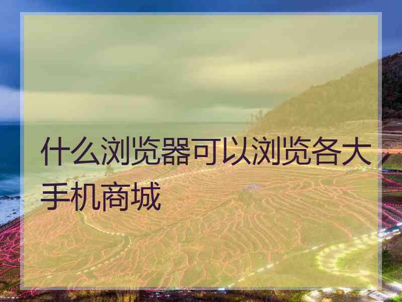 什么浏览器可以浏览各大手机商城