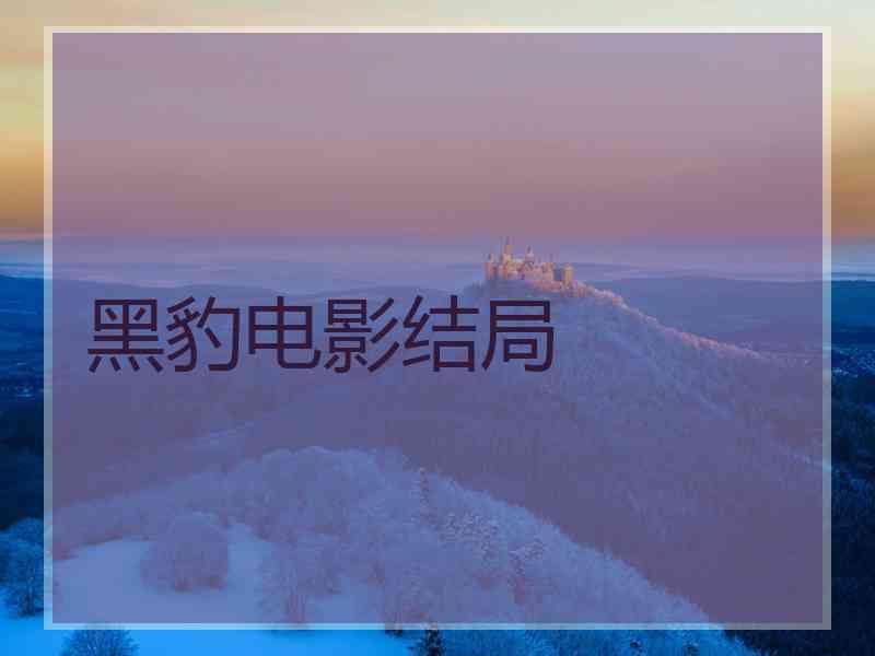 黑豹电影结局