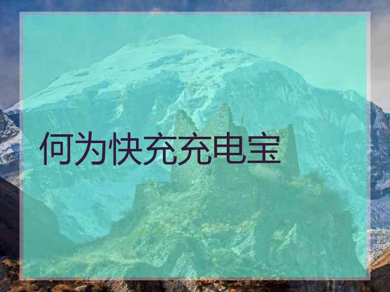何为快充充电宝