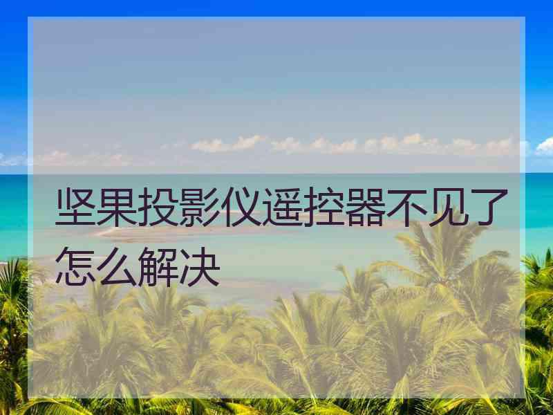 坚果投影仪遥控器不见了怎么解决