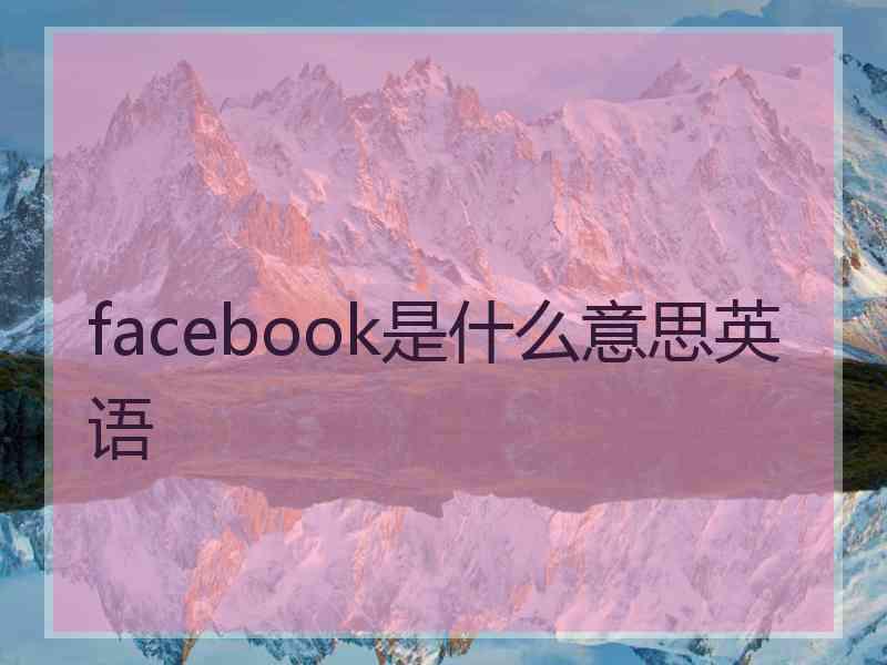 facebook是什么意思英语