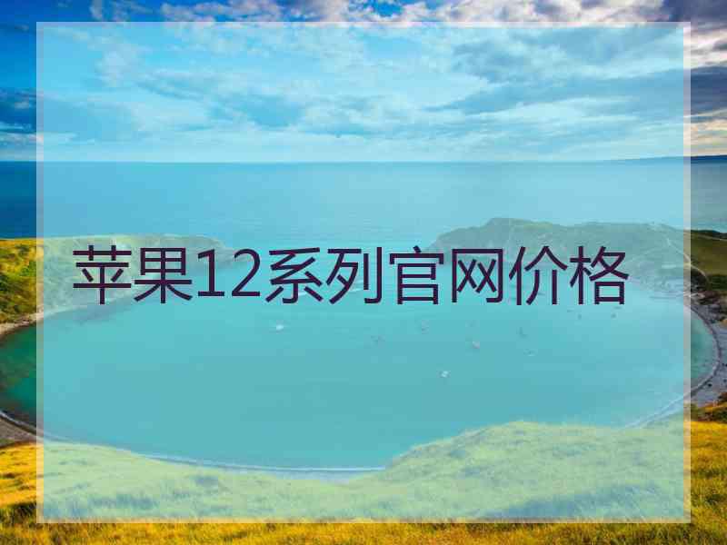苹果12系列官网价格