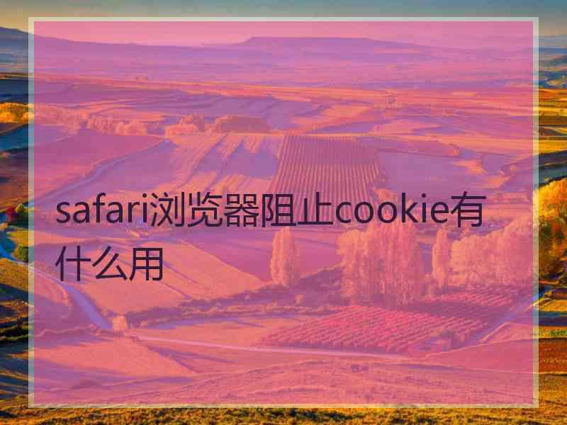 safari浏览器阻止cookie有什么用