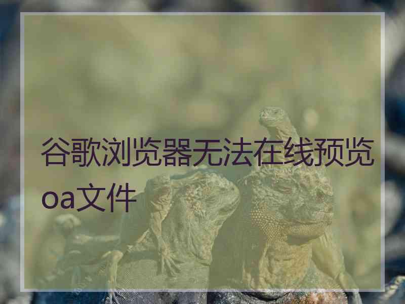 谷歌浏览器无法在线预览oa文件