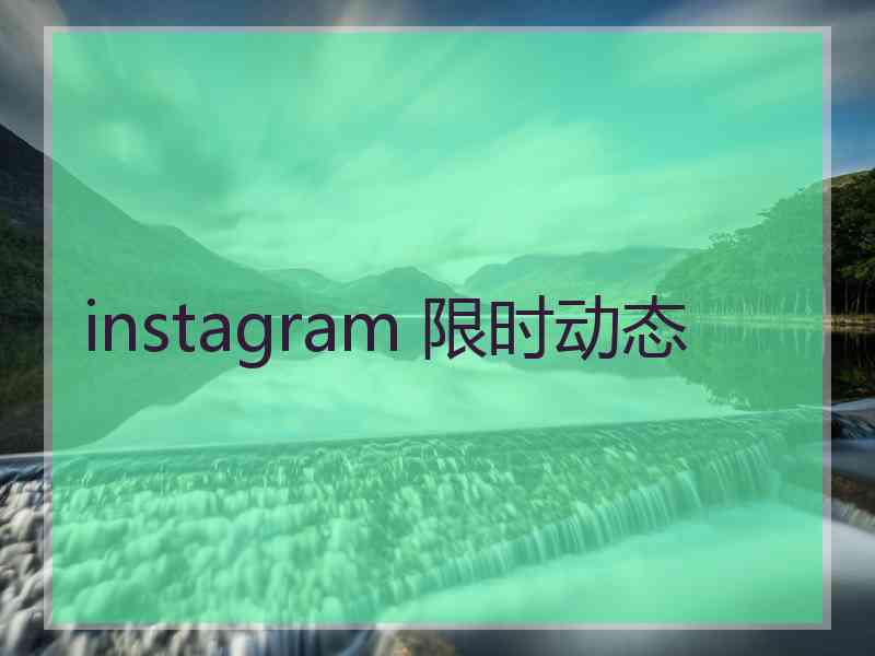 instagram 限时动态