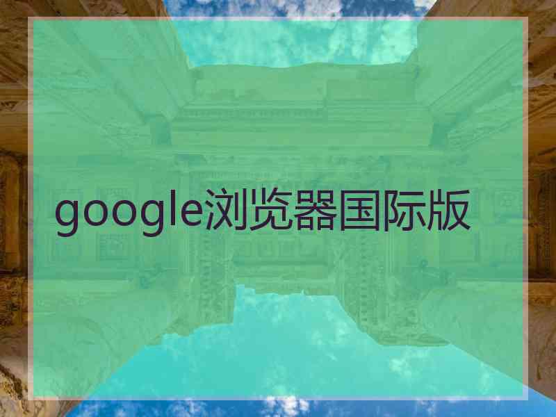 google浏览器国际版