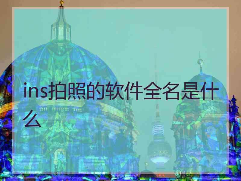 ins拍照的软件全名是什么