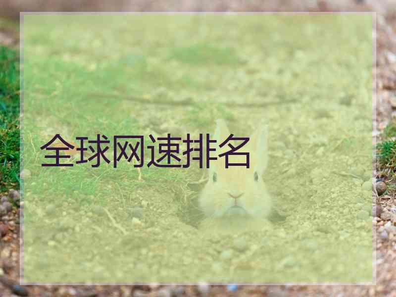 全球网速排名