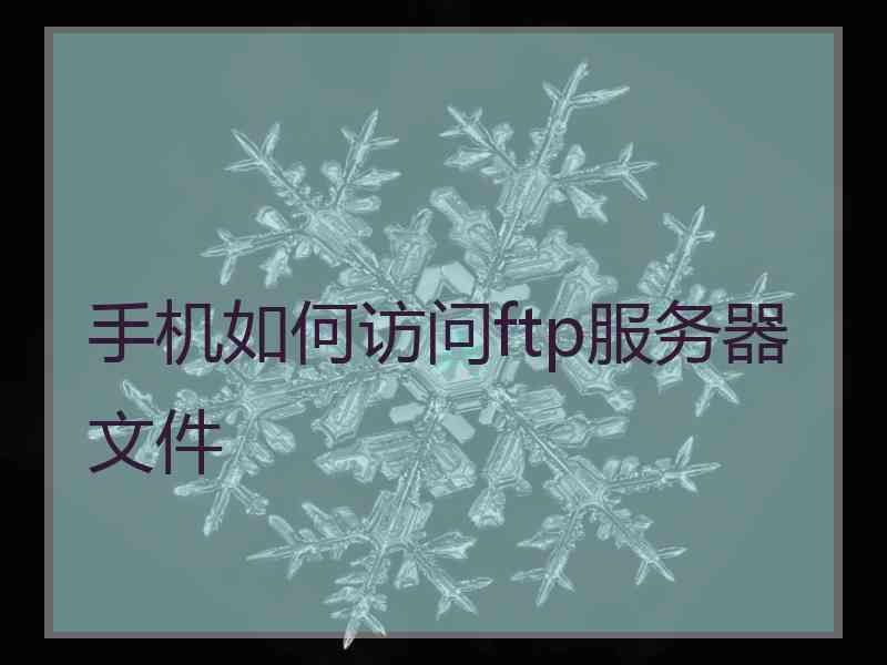 手机如何访问ftp服务器文件