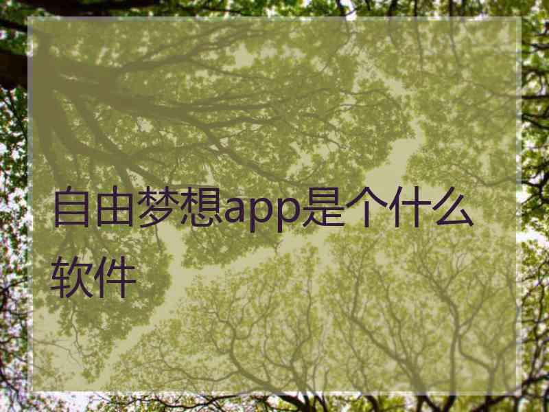 自由梦想app是个什么软件