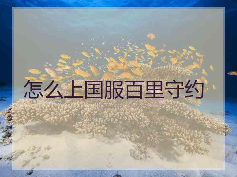 怎么上国服百里守约