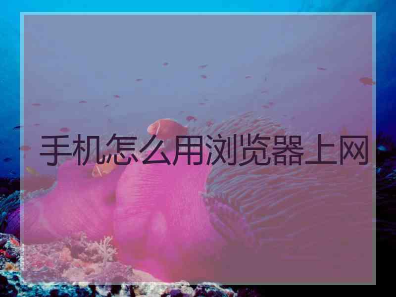 手机怎么用浏览器上网