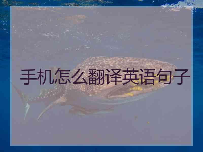 手机怎么翻译英语句子