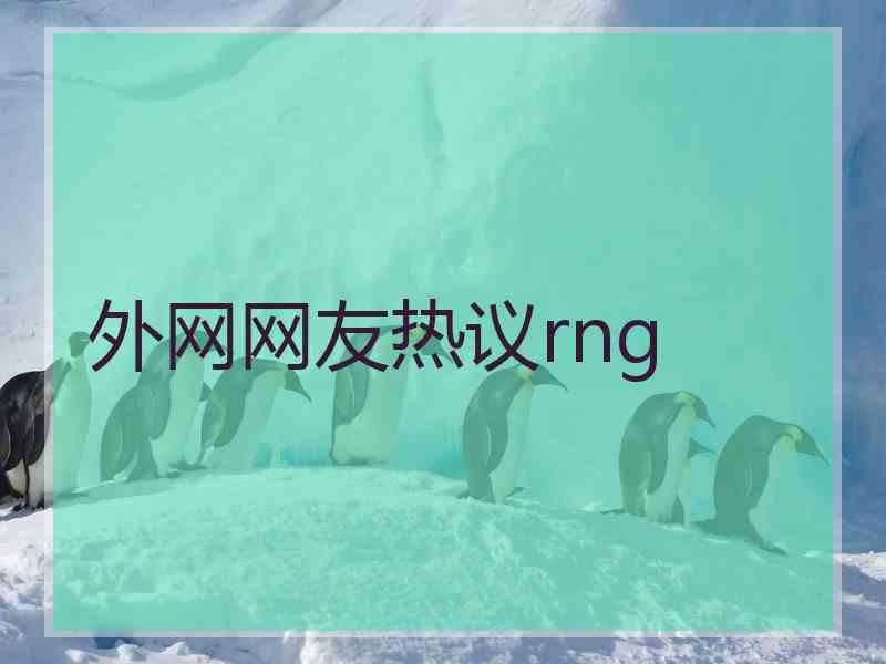 外网网友热议rng