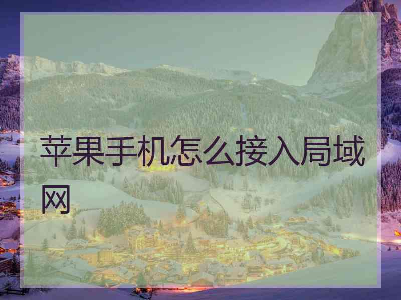 苹果手机怎么接入局域网