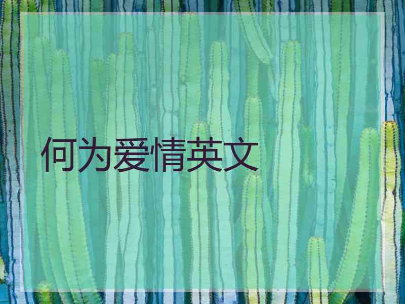 何为爱情英文