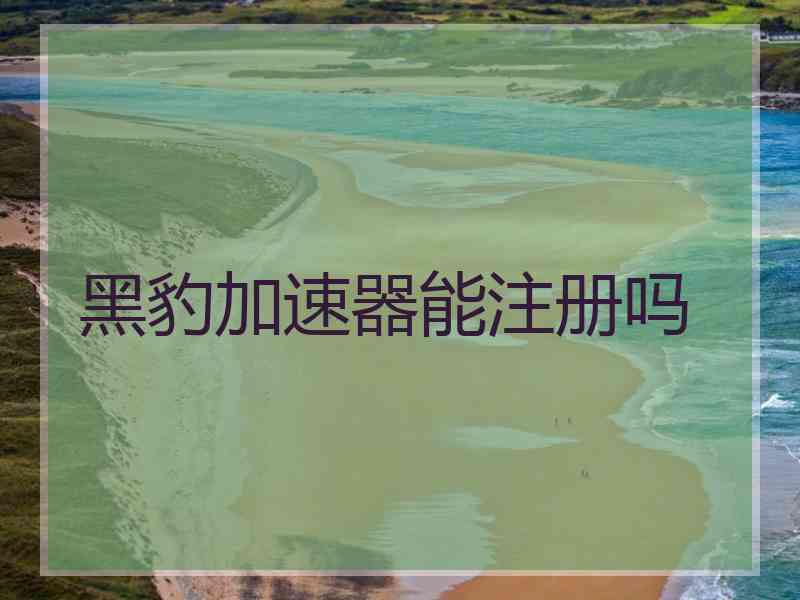 黑豹加速器能注册吗