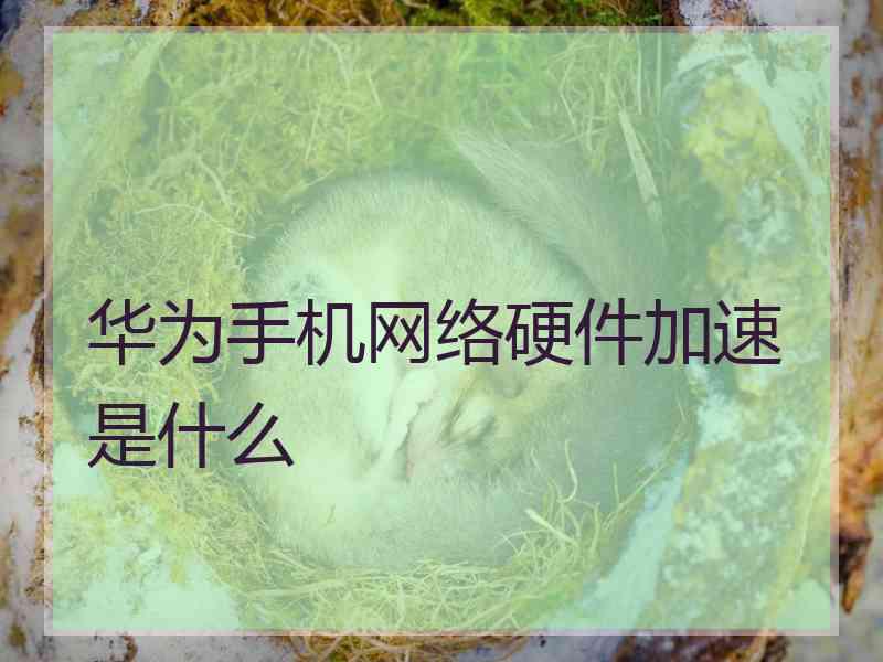 华为手机网络硬件加速是什么