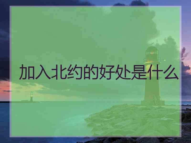 加入北约的好处是什么