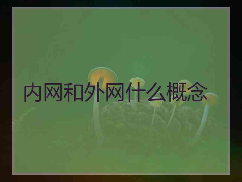内网和外网什么概念