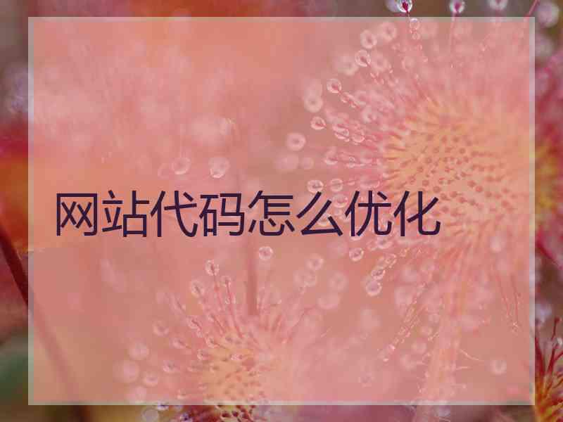 网站代码怎么优化