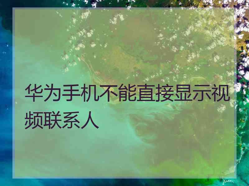 华为手机不能直接显示视频联系人