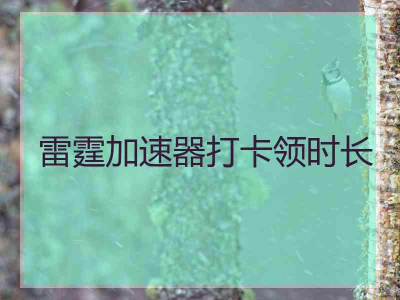 雷霆加速器打卡领时长