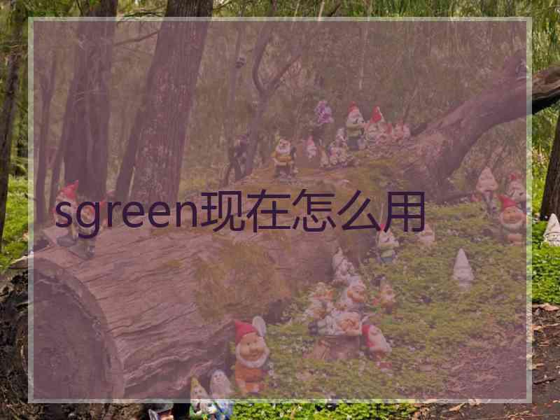 sgreen现在怎么用