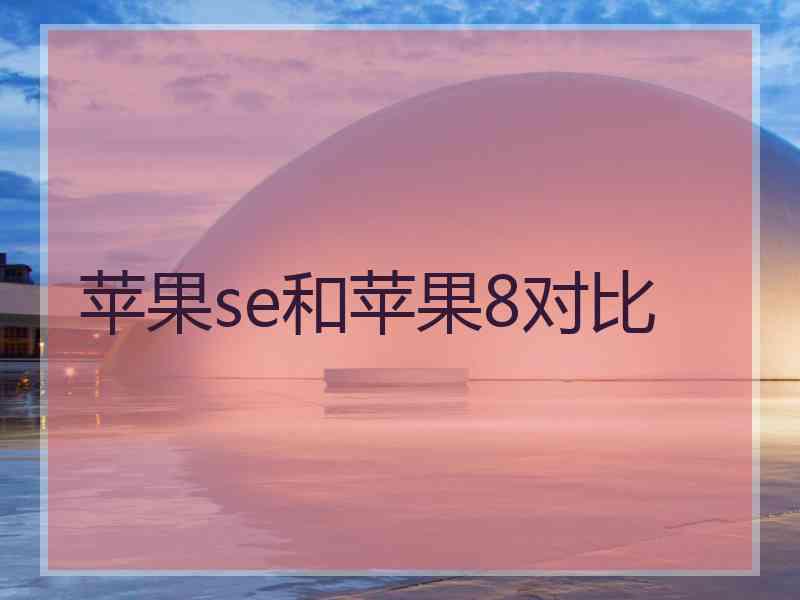 苹果se和苹果8对比