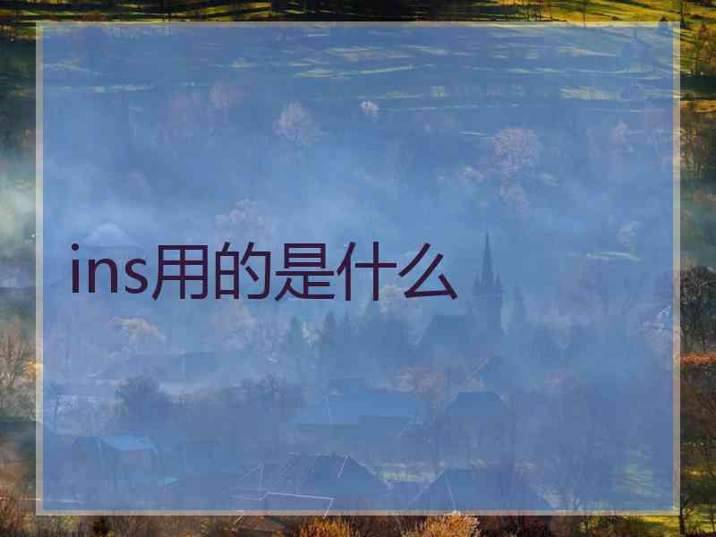 ins用的是什么