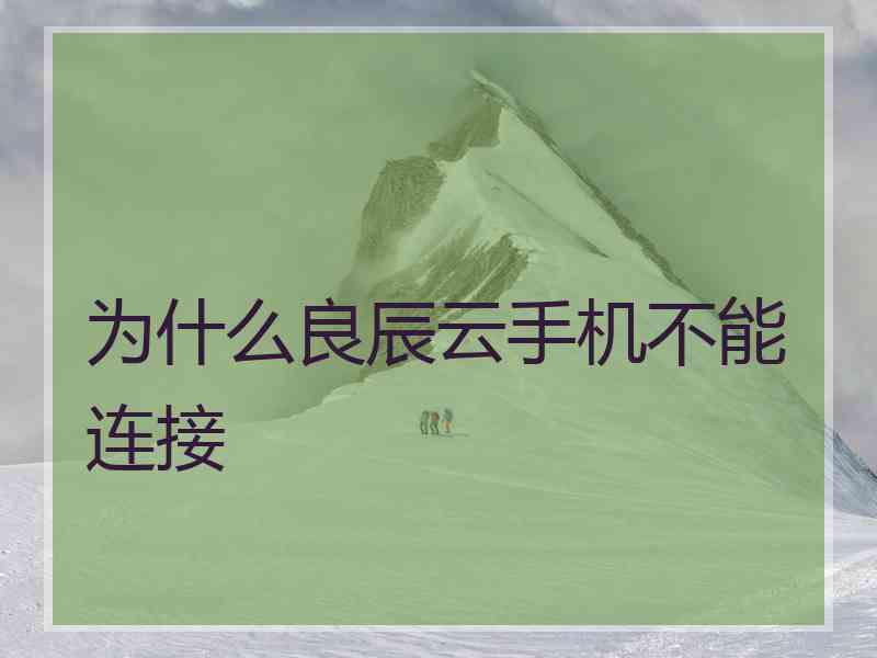 为什么良辰云手机不能连接