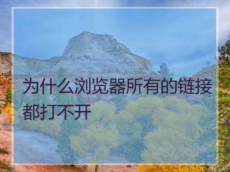 为什么浏览器所有的链接都打不开